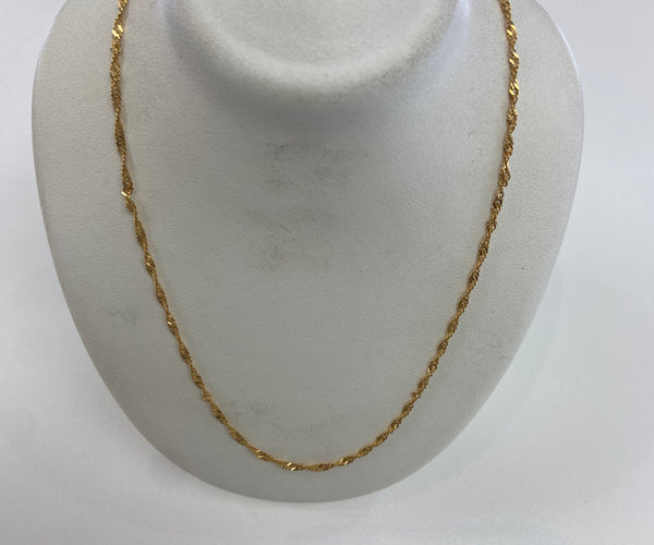 9ct Singapore twist chain55cm