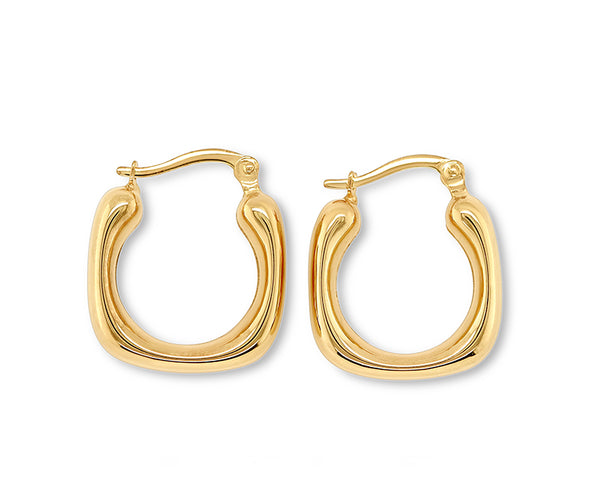 9ct Sterling silver Bonded gold comfort curve earrings