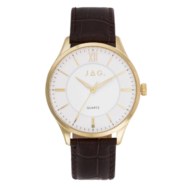 Jag “Geelong “white dial leather strap Watch J2901