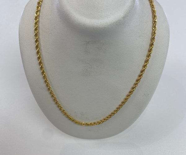 9 ct Rope chain 55cm