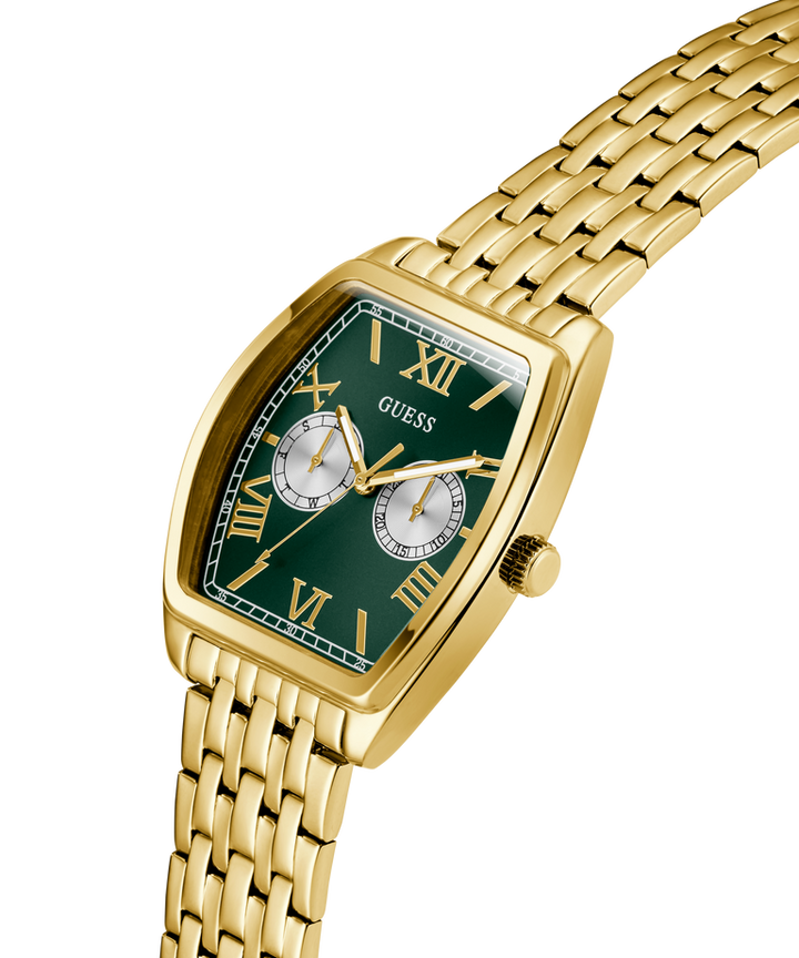 Guess Gabriel Green dial gold tone multifunction watch GW0975G2