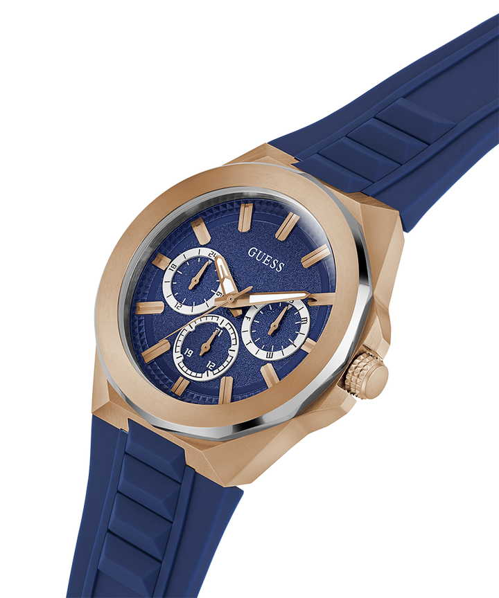 GUESS Mens Blue 2-Tone Multi-function Watch