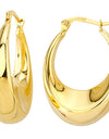 9ct Yellow Gold And Silver Bonded Oval Hoop Earrings