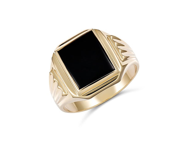 Men’s Rectangle Black Onyx ring