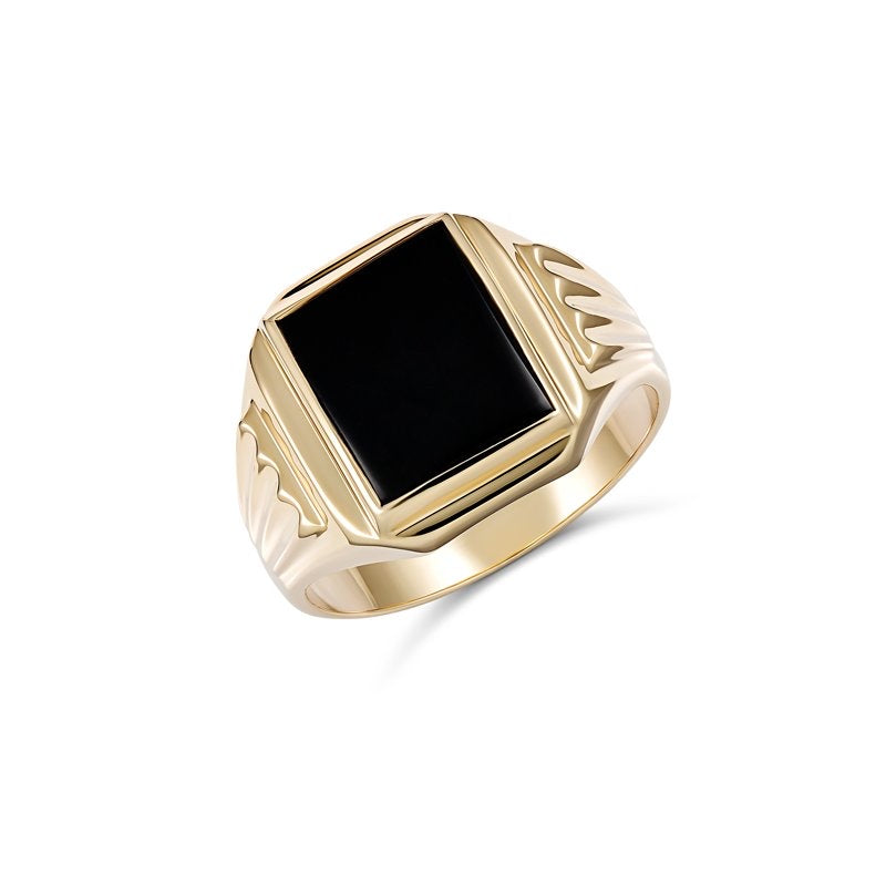 Men’s Rectangle Black Onyx ring