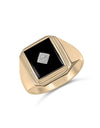 Rectangle Black Onyx Diamond Ring