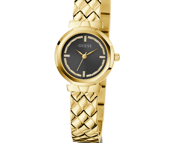 Guess Ladies Mini Romour Black gold n gold bracelet.