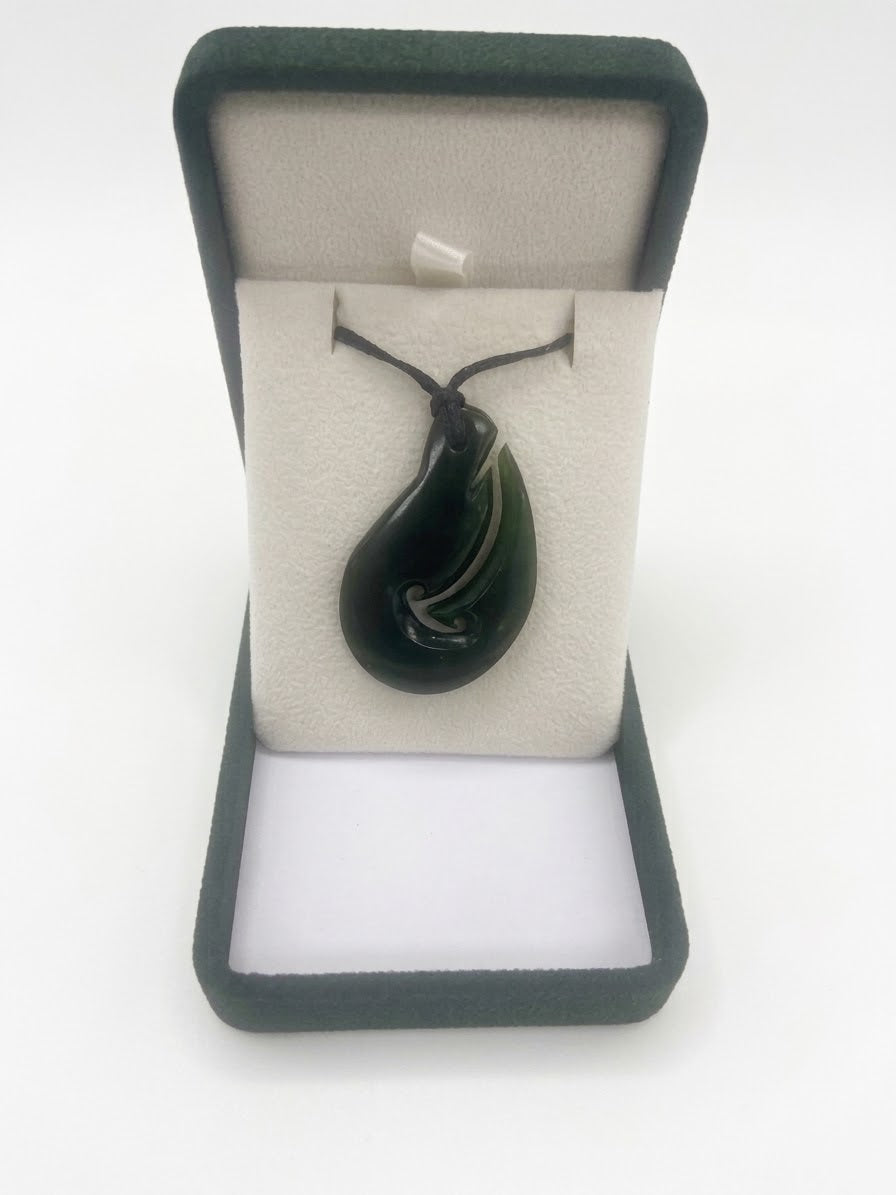 Green stone fish hook