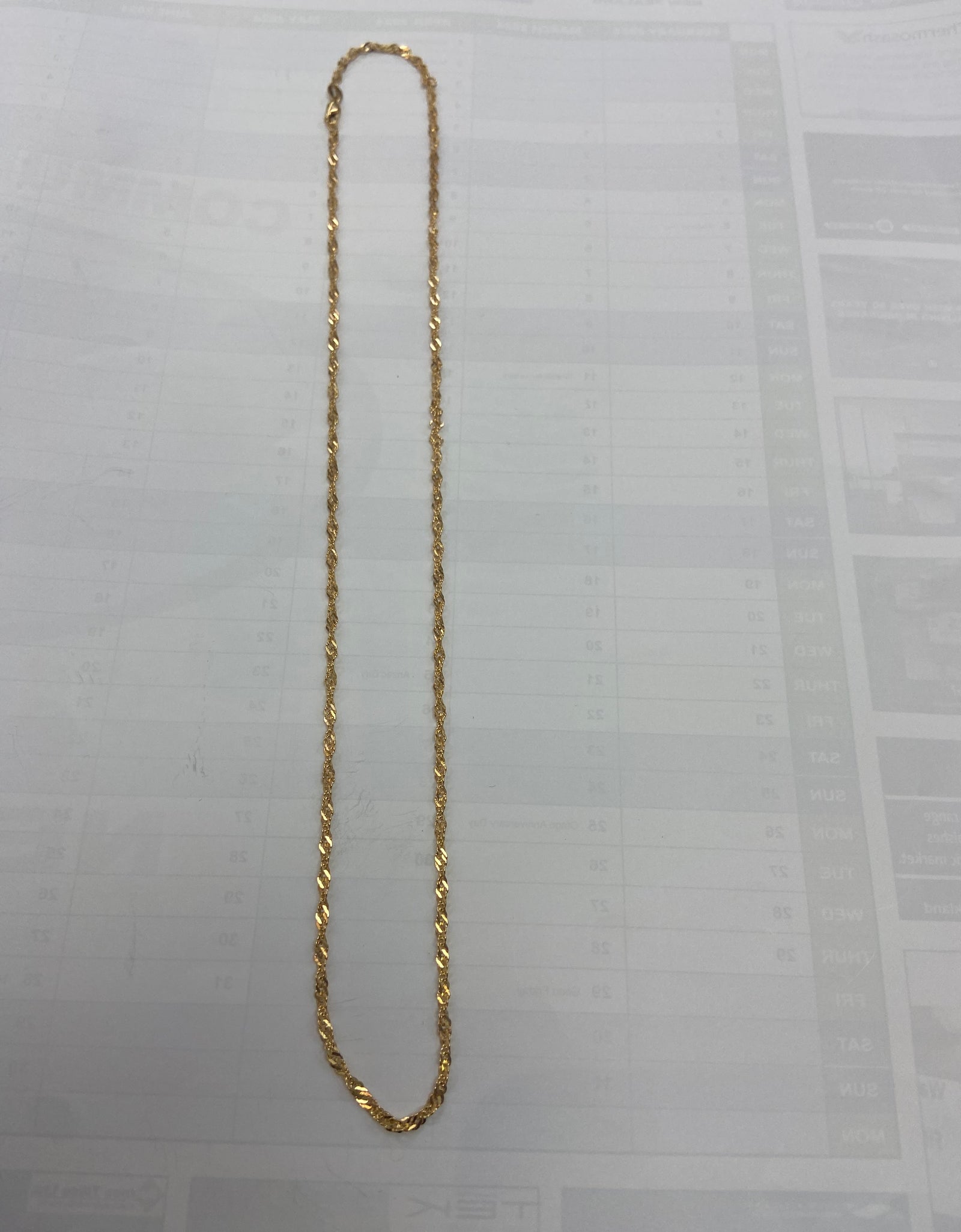 9ct Singapore twist chain 4055