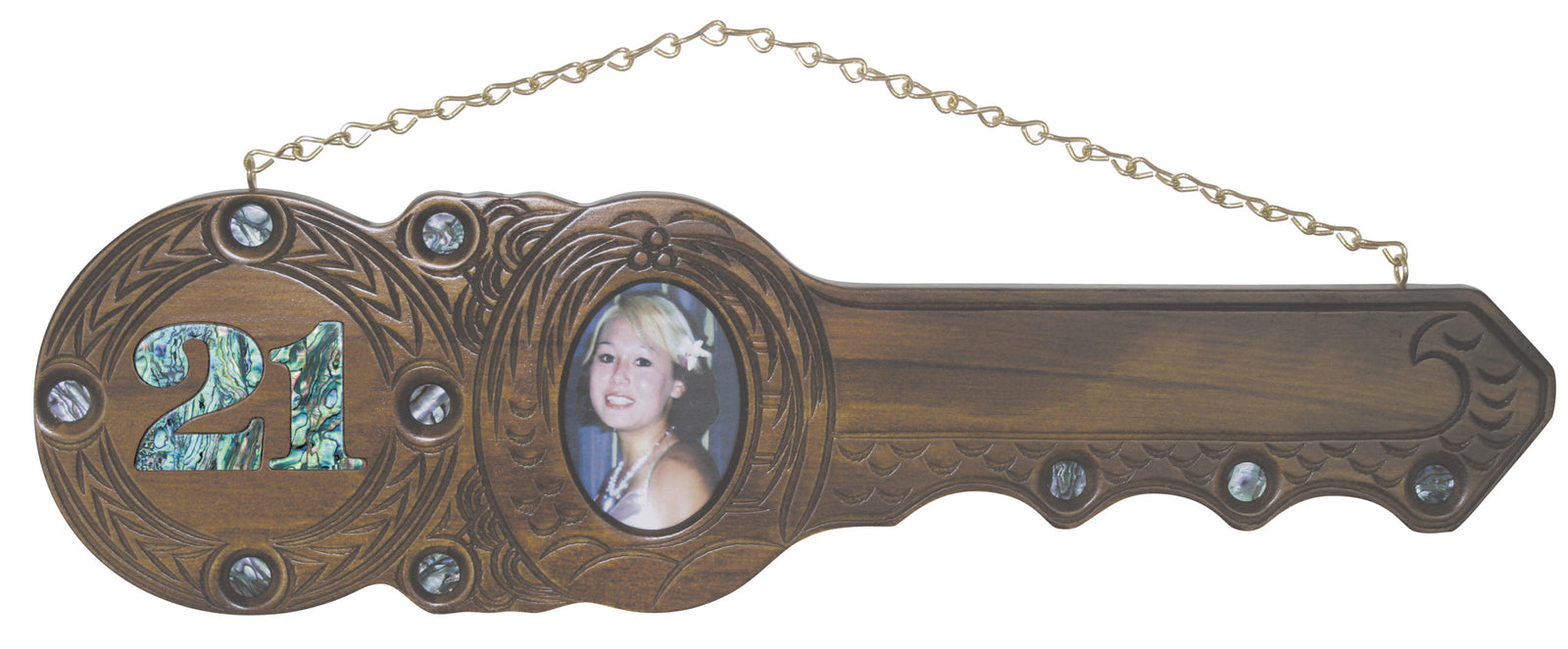 Island design with inlaid paua 21 and photo frame