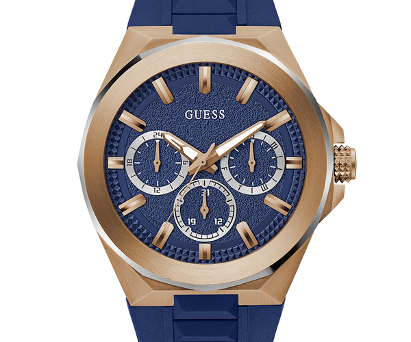 GUESS Mens Blue 2-Tone Multi-function Watch