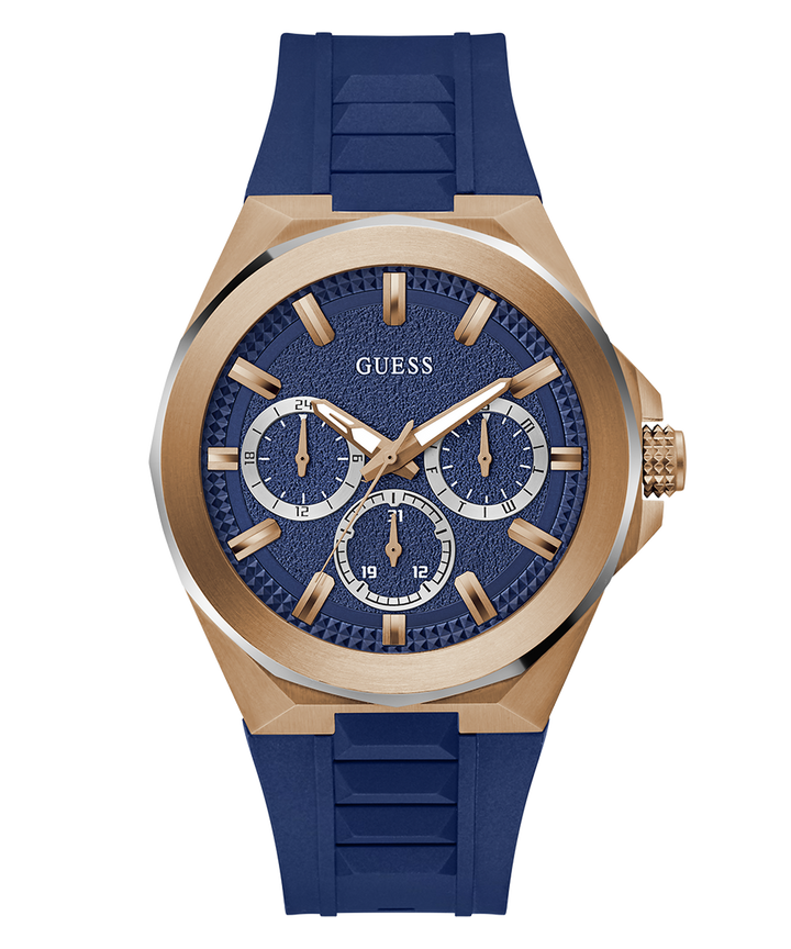 GUESS Mens Blue 2-Tone Multi-function Watch