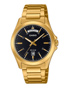 Casio Analog black face Gold plated Band mtp1370G-1A