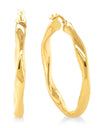 9ct & Stg Large Twist Hoop Earrings