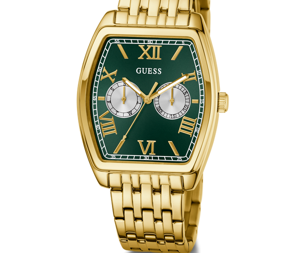Guess Gabriel Green dial gold tone multifunction watch GW0975G2