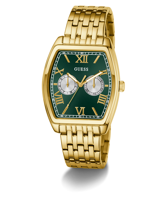 Guess Gabriel Green dial gold tone multifunction watch GW0975G2