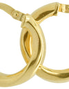 9ct Yellow Gold And Silver Bonded Twisted Hoop Earrings