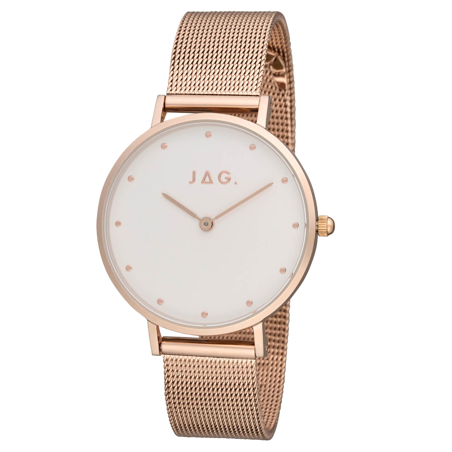 Jag Ladies watch rose gold mess strap J2521A