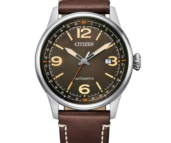 Citizen Automatic Brown leather strap and Brown dial NJ0160-10Z