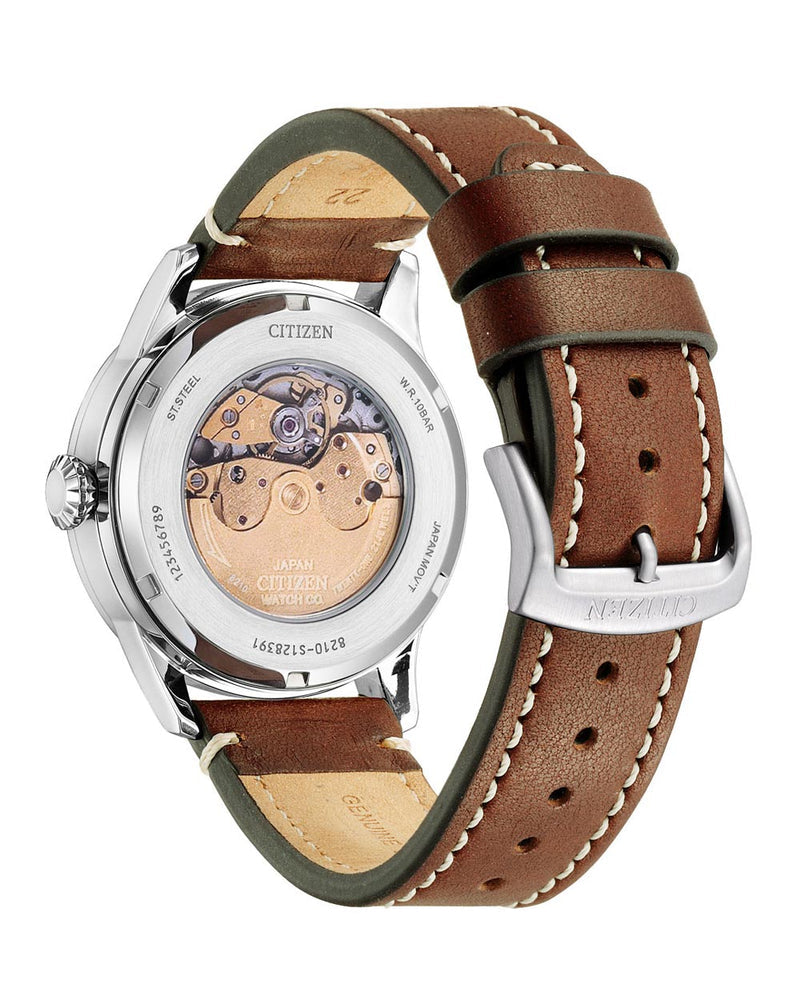 Citizen Automatic Brown leather strap and Brown dial NJ0160-10Z