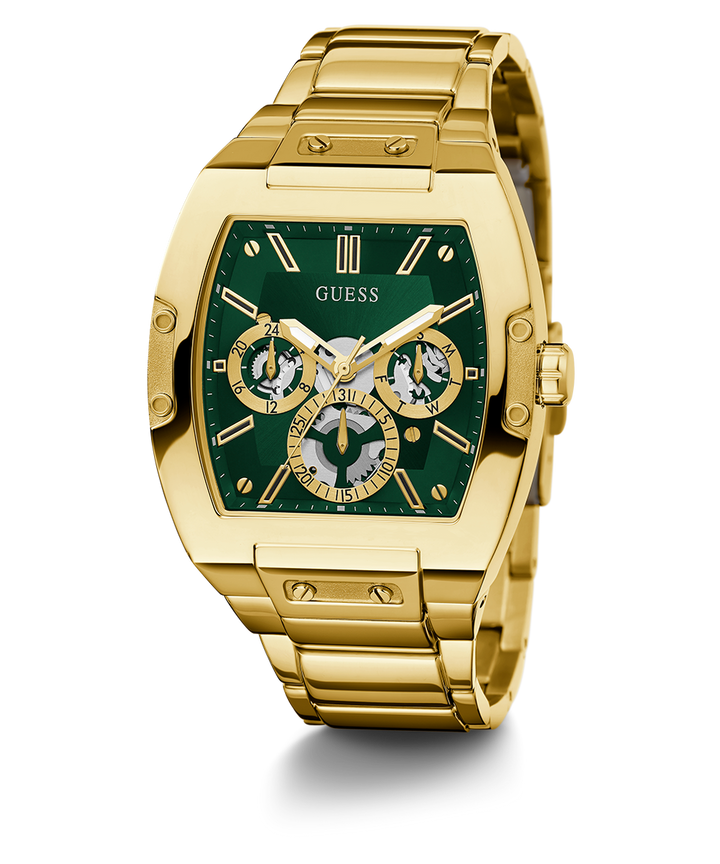 Guess phoenix green n gold watch