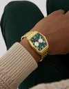 Guess Gabriel Green dial gold tone multifunction watch GW0975G2