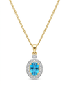 9ct Blue Topaz / diamond pendant