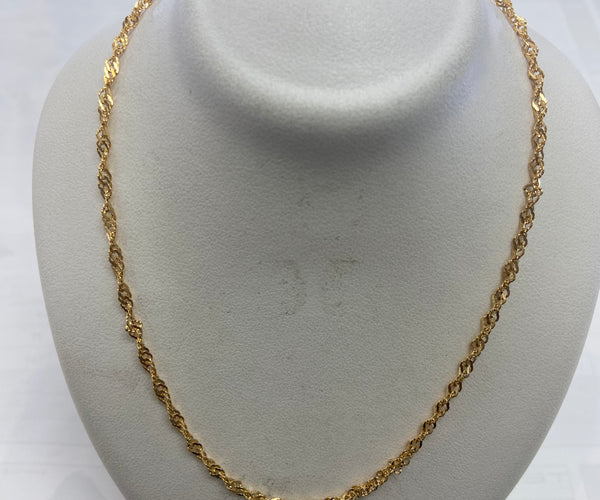 9ct Singapore twist chain 4055