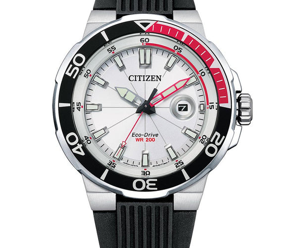 Citizen Eco-drive Diver watch with silicone strap AW1429-00A