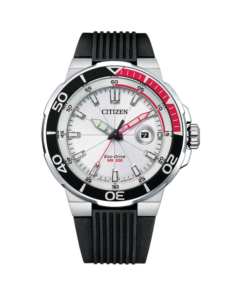 Citizen Eco-drive Diver watch with silicone strap AW1429-00A
