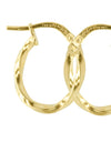 9ct Yellow Gold And Silver Bonded Twisted Hoop Earring