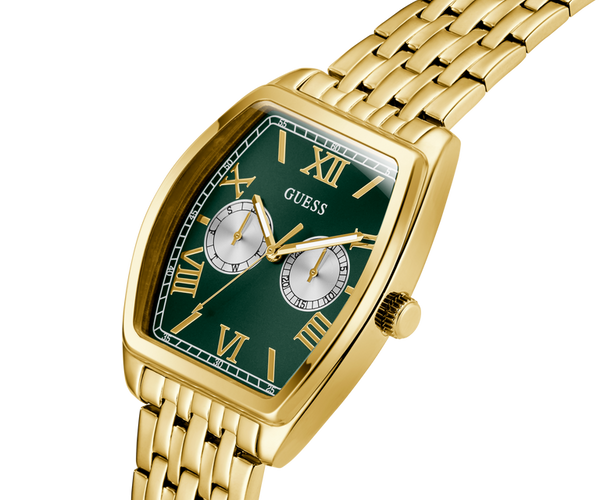 Guess Gabriel Green dial gold tone multifunction watch GW0975G2