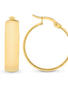 9ct Yellow Gold And Silver Bonded Plain Hoop Earrings