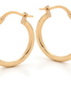 9ct Yellow Gold And Silver Bonded Plain Hoop Earrings
