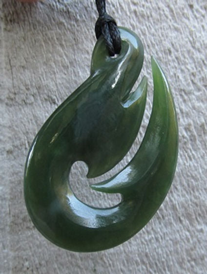 Green stone fish hook