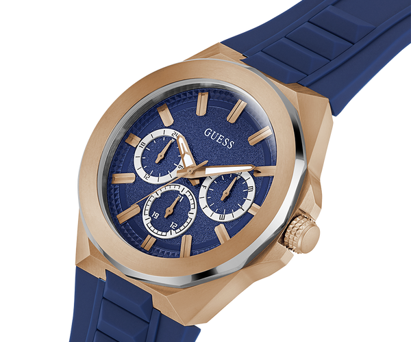 GUESS Mens Blue 2-Tone Multi-function Watch