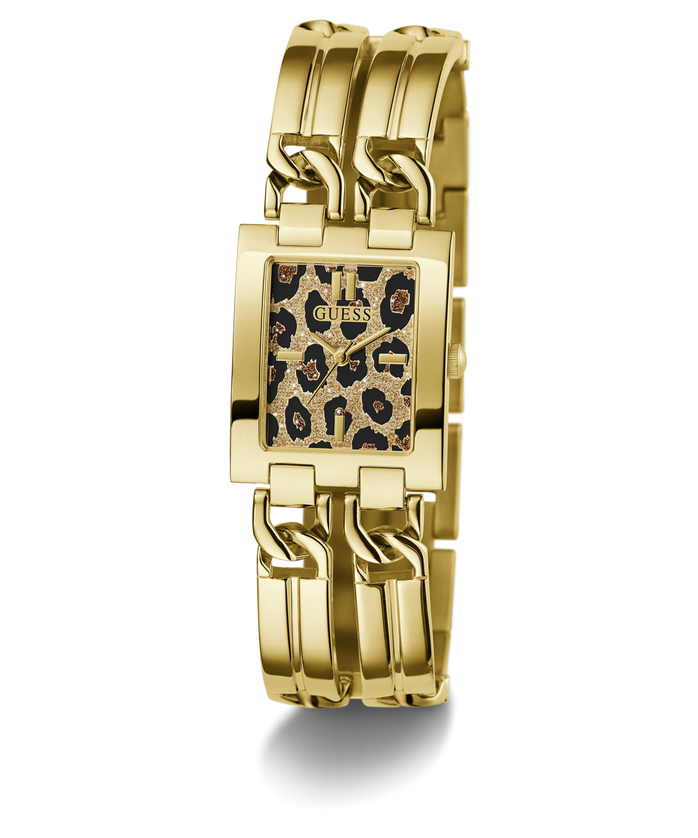 Guess Ladies MoD ID Leopard Gold Band watch