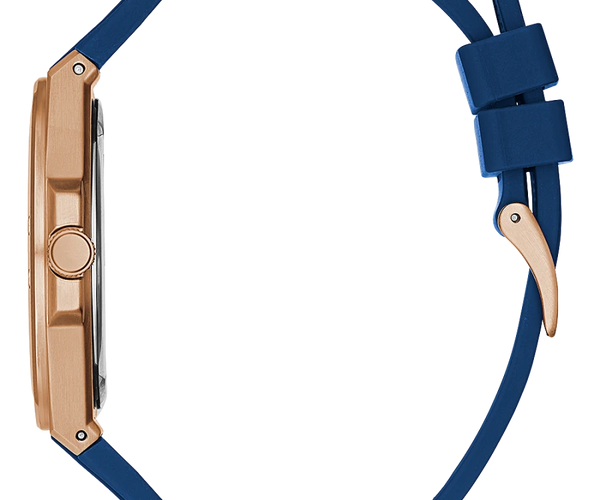 Rose Gold Tone Case Blue Silicone Watch GW0388G3