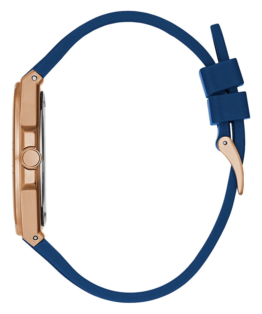 Rose Gold Tone Case Blue Silicone Watch GW0388G3