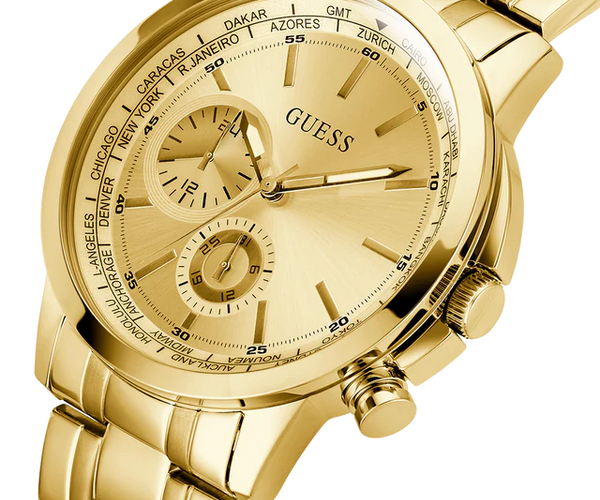 GUESS MEN'S GOLD TONE MUTUI-FICTION WATCH GW049002