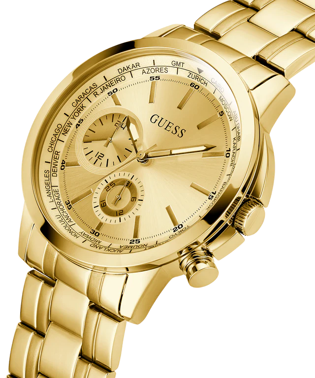 GUESS MEN'S GOLD TONE MUTUI-FICTION WATCH GW049002