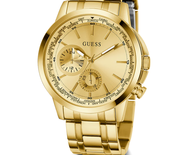 GUESS MEN'S GOLD TONE MUTUI-FICTION WATCH GW049002