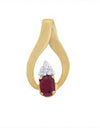 Pendant - 9 ct ruby/diamond