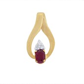 Pendant - 9 ct ruby/diamond