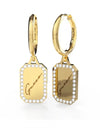 Guess Gold Plated Stainless Steel Tag Huggies Earring