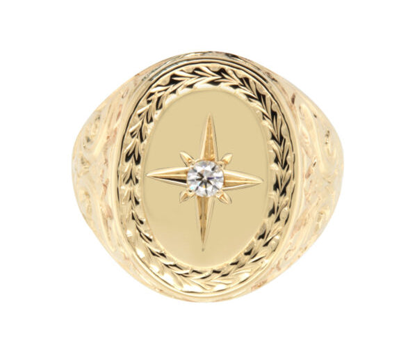 Large diamond signet ring