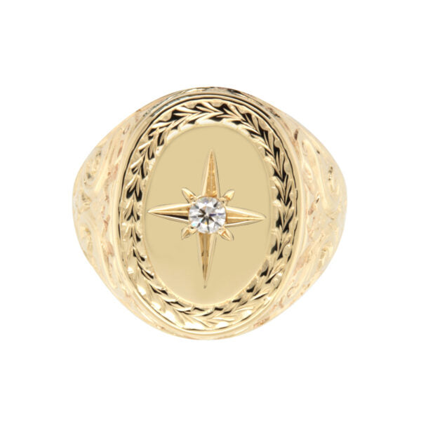 Large diamond signet ring