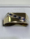 Ring - 9 ct sapphire and diamond I